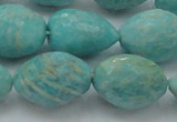 CAM341 15.5 inches 12*16mm faceted nuggets natural peru amazonite beads