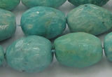 CAM342 15.5 inches 13*18mm faceted nuggets natural peru amazonite beads