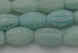 CAM360 15.5 inches 10*15mm carved rice amazonite gemstone beads