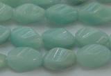 CAM361 15.5 inches 7*14mm twisted rice amazonite gemstone beads