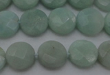 CAM363 15.5 inches 10mm faceted coin amazonite gemstone beads