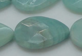 CAM365 15.5 inches 22*30mm faceted flat teardrop amazonite beads