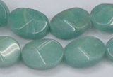 CAM411 15.5 inches 13*18mm wavy oval natural russian amazonite beads