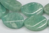 CAM414 15.5 inches 18*25mm twisted oval natural russian amazonite beads