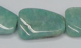 CAM415 22*30mm twisted rectangle natural russian amazonite beads