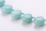 CAM52 8*11mm flat teardrop natural amazonite gemstone beads