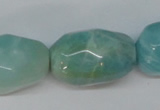 CAM610 15.5 inches 18*28mm faceted nugget Chinese amazonite beads