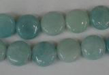 CAM619 15.5 inches 12mm flat round Chinese amazonite gemstone beads