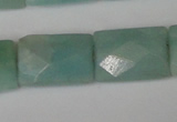 CAM633 15.5 inches 10*14mm faceted rectangle Chinese amazonite beads