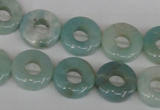 CAM636 15.5 inches 14mm donut Chinese amazonite gemstone beads