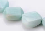 CAM73 20*20mm faceted rhombic natural amazonite beads Wholesale