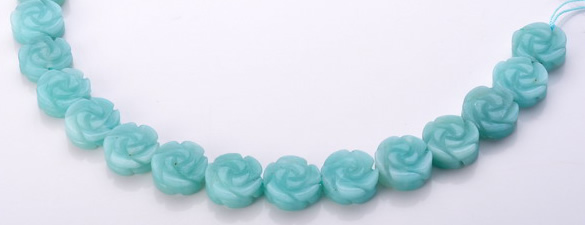 CAM79 natural amazonite 5*14mm carved flower beads Wholesale