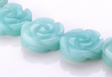 CAM80 5*16mm carved flower natural amazonite beads Wholesale