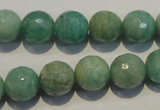 CAM815 15.5 inches 12mm faceted round Brazilian amazonite beads