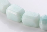 CAM86 16*17mm faceted pebble natural amazonite beads wholesale