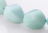 CAM87 17*21mm twisted pebble natural amazonite beads Wholesale