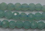 CAM905 15.5 inches 4mm faceted round amazonite gemstone beads wholesale