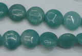 CAM915 15.5 inches 12mm flat round amazonite gemstone beads wholesale