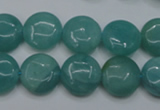 CAM916 15.5 inches 14mm flat round amazonite gemstone beads wholesale