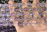 CAN230 15.5 inches 10mm faceted round ametrine gemstone beads