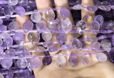 CAN238 Top drilled 8*12mm faceted briolette ametrine beads