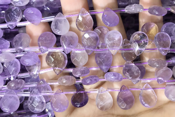 CAN239 Top drilled 10*14mm faceted briolette ametrine beads