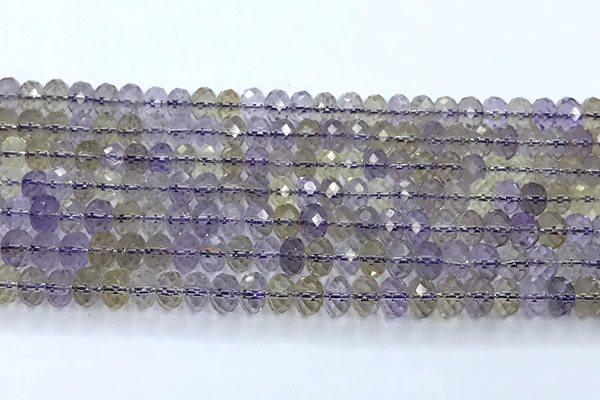 CAN265 15 inches 4*6mm faceted rondelle ametrine beads