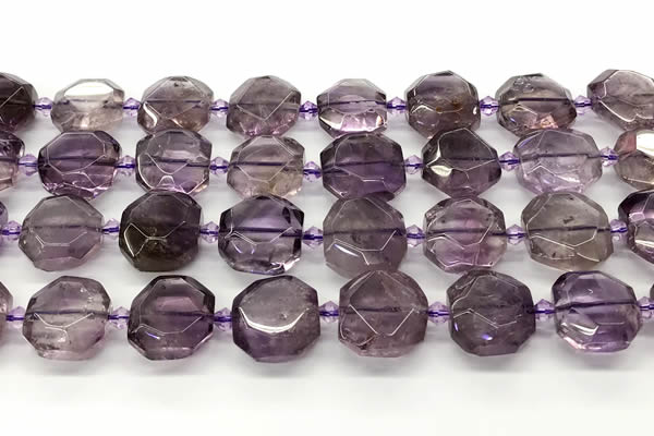 CAN266 15 inches 15*15mm faceted freeform ametrine beads