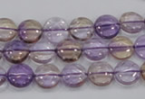 CAN41 15.5 inches 12mm flat round natural ametrine gemstone beads