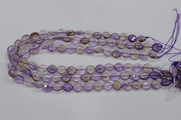 CAN41 15.5 inches 12mm flat round natural ametrine gemstone beads