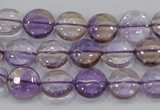 CAN42 15.5 inches 14mm flat round natural ametrine gemstone beads