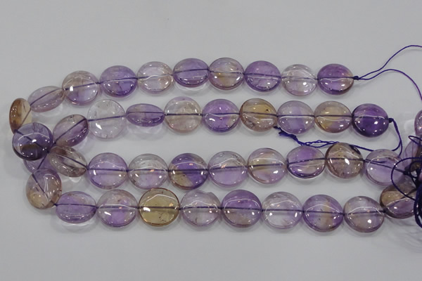 CAN43 15.5 inches 16mm flat round natural ametrine gemstone beads