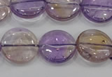 CAN44 15.5 inches 18mm flat round natural ametrine gemstone beads