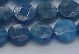 CAP388 15.5 inches 10mm faceted coin apatite gemstone beads