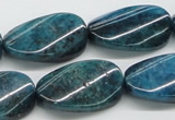 CAP67 15.5 inches 16*28mm twisted oval dyed apatite gemstone beads