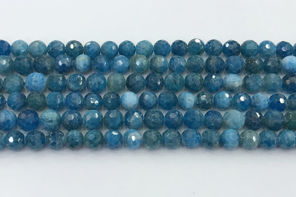 CAP706 15.5 inches 8mm faceted round apatite gemstone beads wholesale