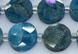 CAP751 15 inches 10mm faceted coin apatite beads