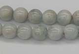 CAQ104 15.5 inches 12mm round AB grade natural aquamarine beads