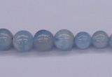 CAQ128 15.5 inches multi-size round natural aquamarine beads wholesale