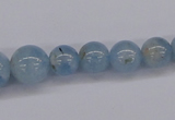 CAQ130 15.5 inches multi-size round natural aquamarine beads