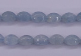 CAQ132 15.5 inches 7*10mm faceted rice natural aquamarine beads