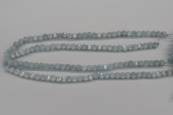 CAQ133 15.5 inches 6*6mm lantern natural aquamarine beads