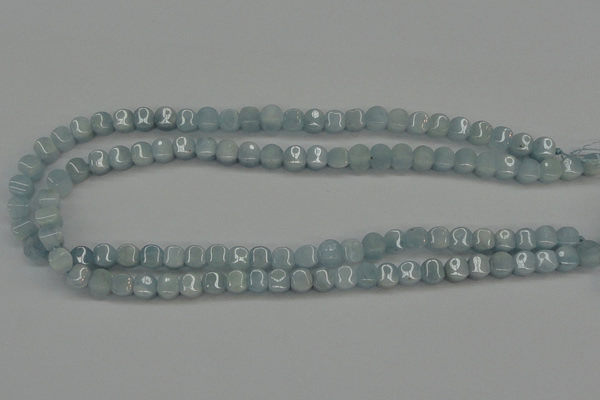 CAQ134 15.5 inches 7*7mm lantern natural aquamarine beads