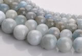 CAQ14 Multi sizes round natural aquamarine gemstone beads wholesale