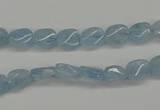 CAQ148 15.5 inches 6*8mm twisted oval natural aquamarine beads