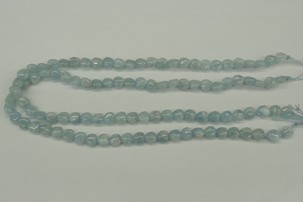 CAQ154 15.5 inches 8*8mm heart natural aquamarine beads