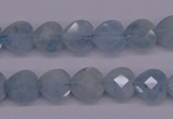 CAQ155 15.5 inches 10*10mm faceted heart natural aquamarine beads