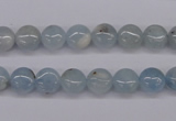 CAQ156 15.5 inches 8mm flat round natural aquamarine beads