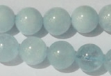 CAQ205 15.5 inches 14mm round natural aquamarine beads wholesale