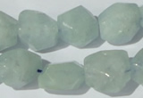 CAQ210 15.5 inches 14*16mm faceted nugget natural aquamarine beads